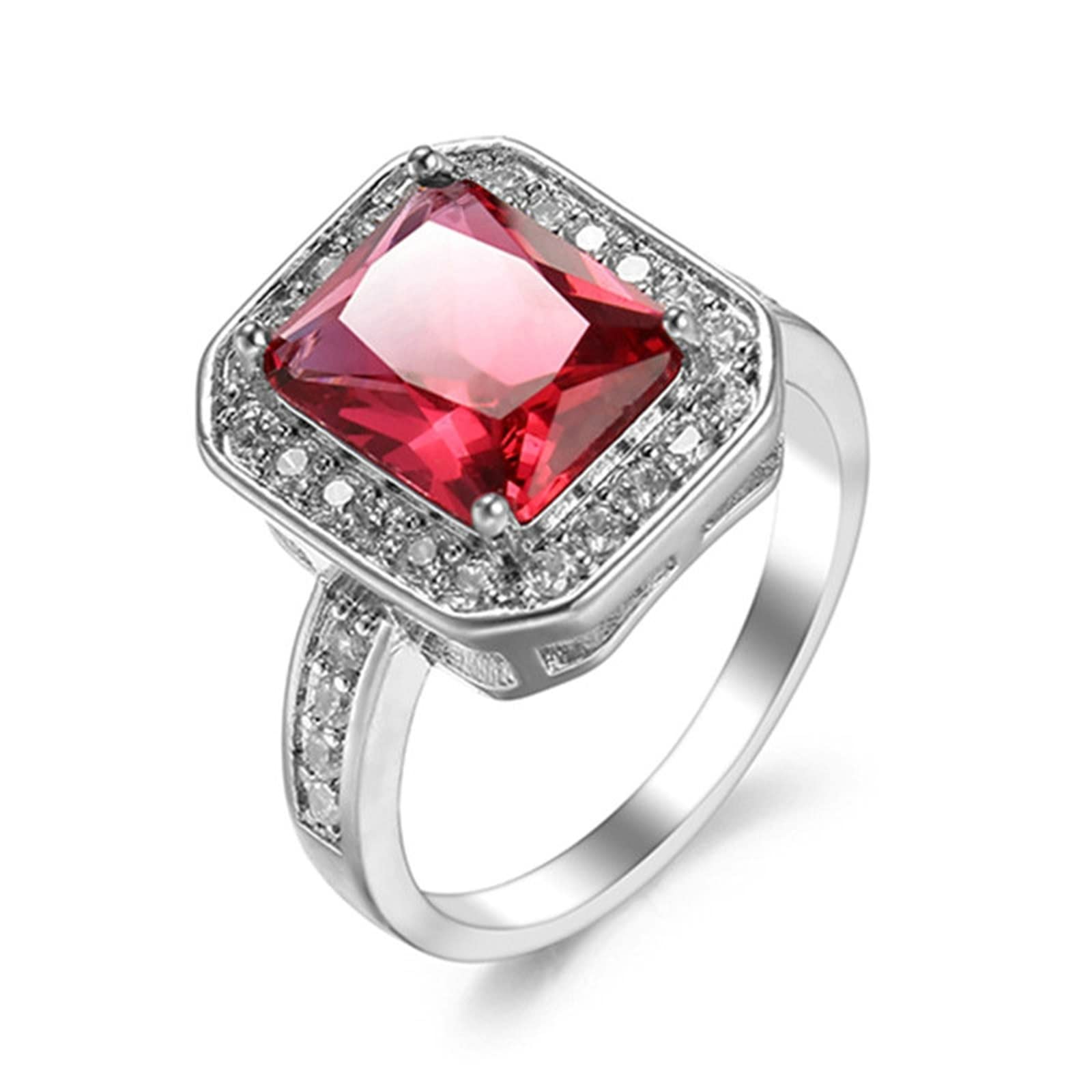 Elegant Rectangle Wedding Rings for Women - Sterling Silver or Gold Wedding Band for Brides, Engagement, Anniversary - Perfect for Bridal Jewelry, Proposals & Special Occasions