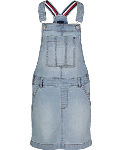 Tommy Hilfiger Girls' Denim Overalls Dress with Hook & Loop Closure & Functional Pockets | Stylish & Comfortable Outfit for School, Playdates & Casual Wear