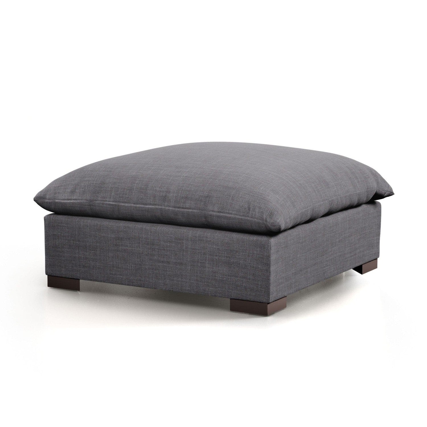 Amadeo Large Ottoman Sectional Sofa - Bennett Charcoal Fabric, Modern L-Shaped Couch with Storage for Living Room, Family Room, and Home Theater