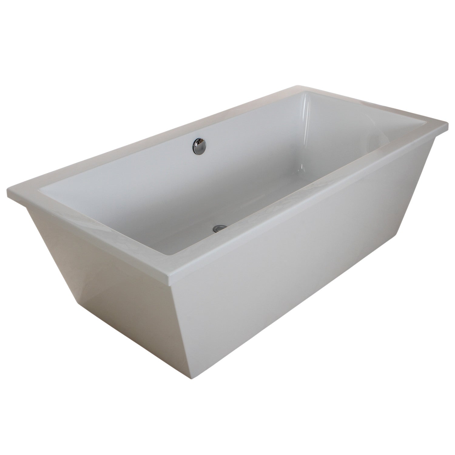 Aqua Eden 66 Inch Acrylic Freestanding Bathtub - Rectangular Double Ended Soaking Tub with Drain, Glossy White Finish | Perfect for Luxury Bathrooms & Spa Retreats