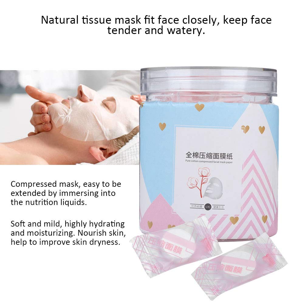 50Pcs Compressed Face Mask Sheets - Disposable DIY Skin Care Facial Mask for Hydration & Nourishment (Use with Milk, Toner or Essence) | At-Home Spa, Travel & Daily Skincare Routine