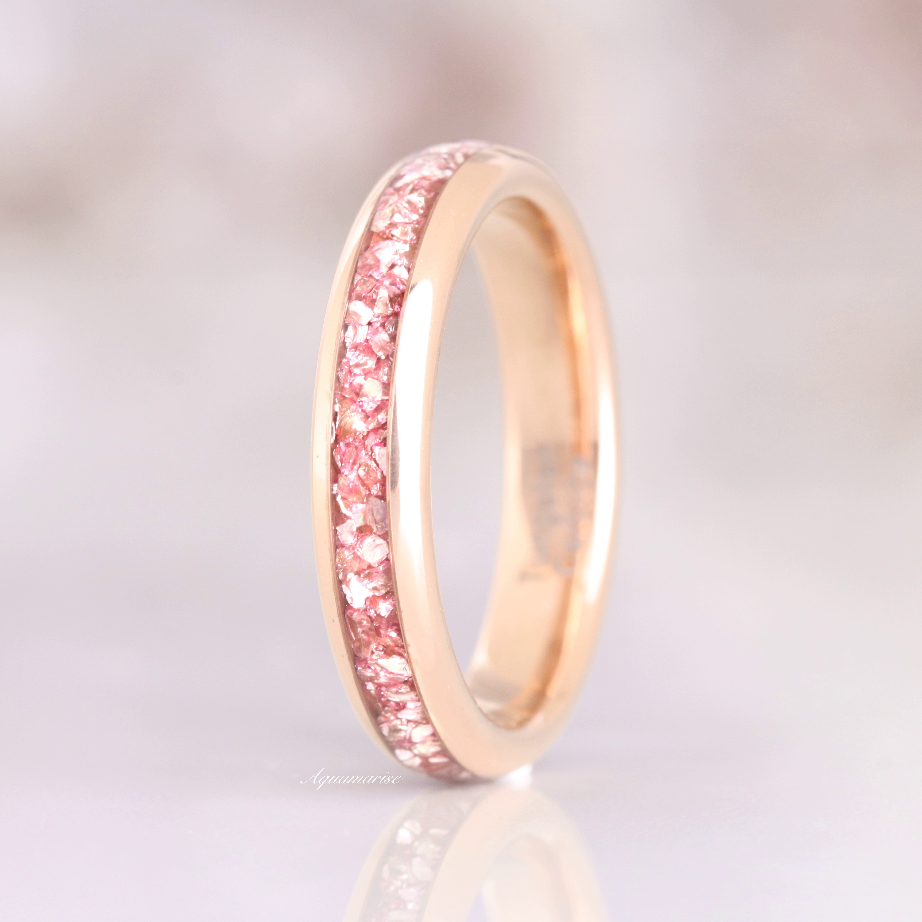 4MM Rose Gold Tungsten Morganite Wedding Band for Women - Elegant Bridal Ring for Engagement, Anniversary & Special Occasions