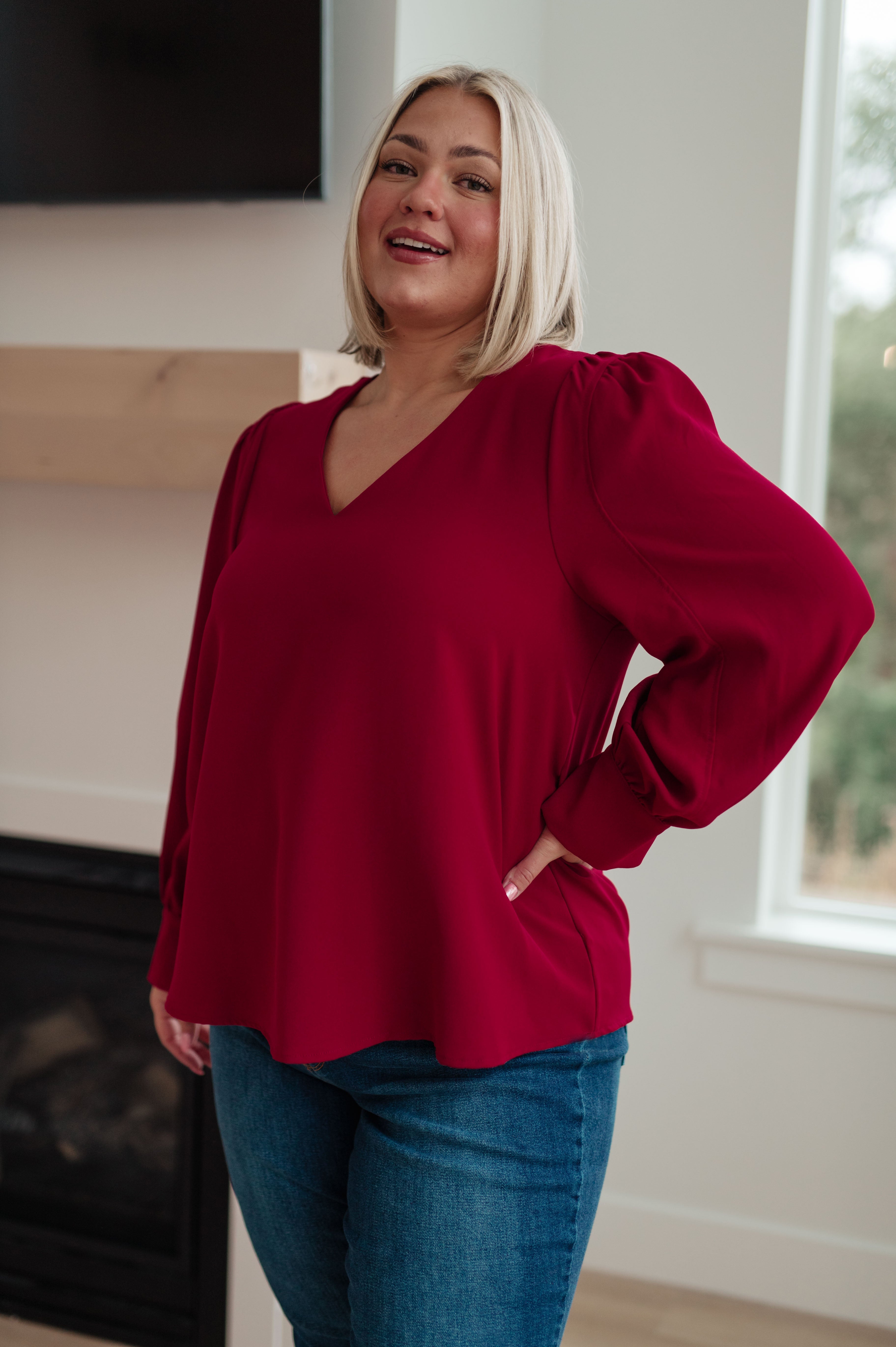 Back in Business V Neck Blouse for Women - Elegant Office Wear & Professional Business Attire - Perfect for Work, Meetings & Corporate Events