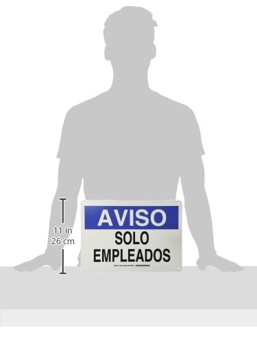 Brady 125490 Bilingual 'Employees Only' Sign - 10