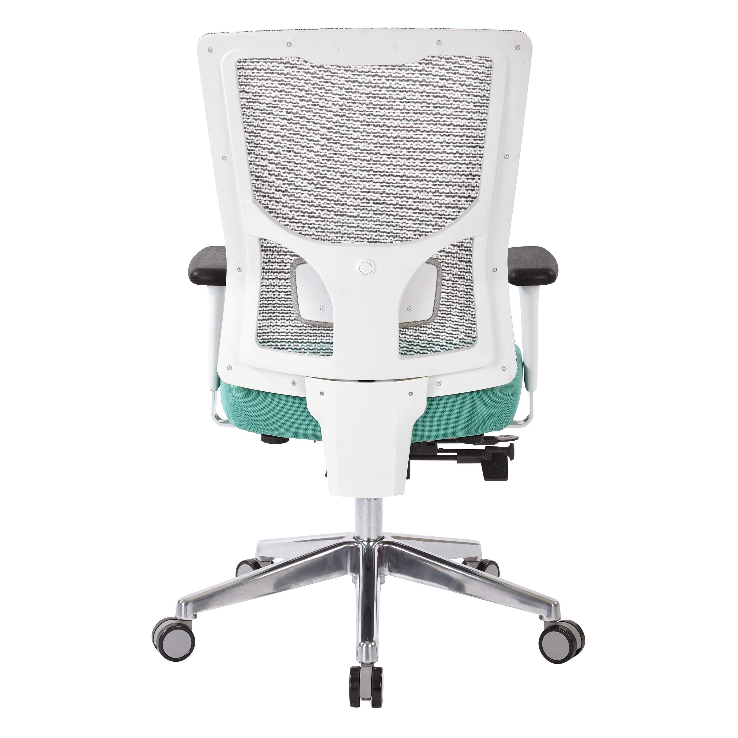Office Star ProGrid High-Back Ergonomic Office Chair - Adjustable Mesh Back with Lumbar Support & Padded Seat, Jade Fabric - Perfect for Home Office, Executive Desk & Computer Workstations