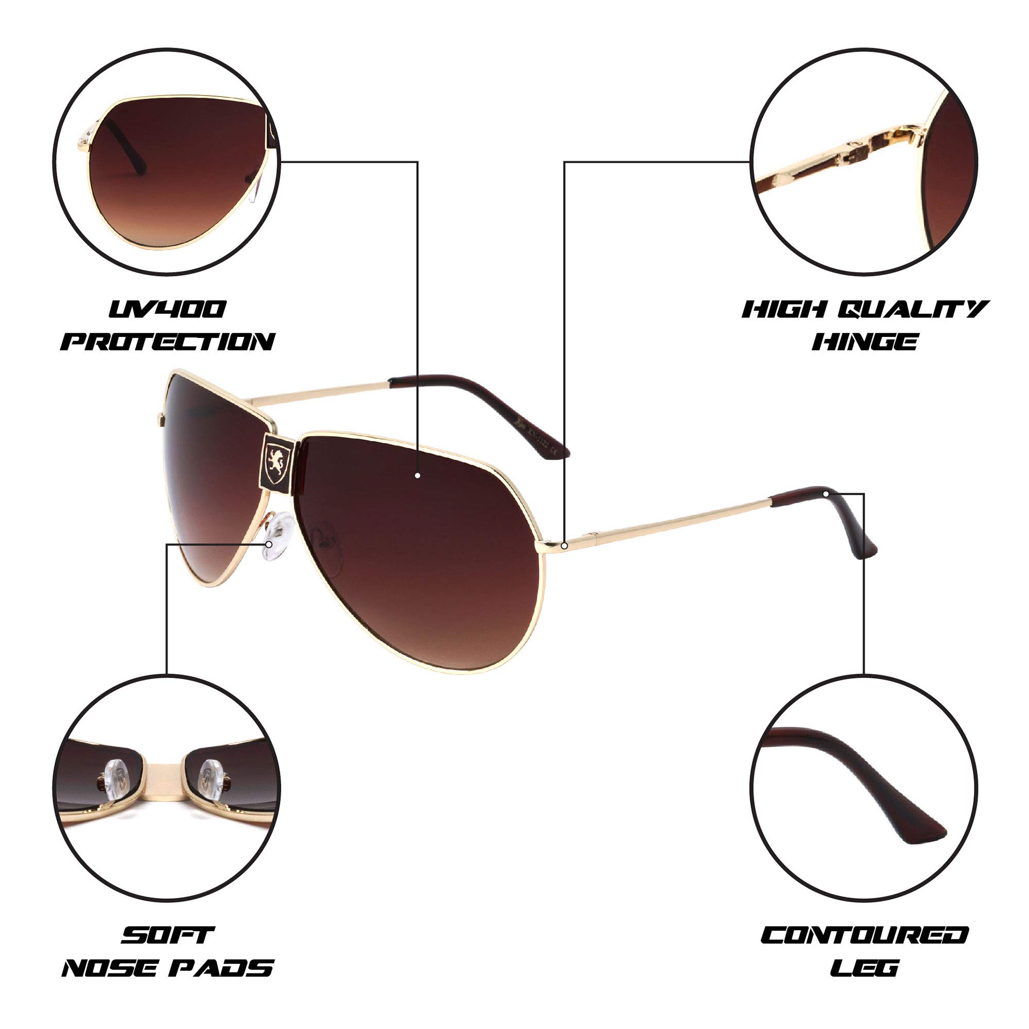 Haze Polarized Sports Sunglasses for Men & Women - Spring Hinge Aviator Style - UV400 Protection for Running, Cycling, Driving & Outdoor Activities