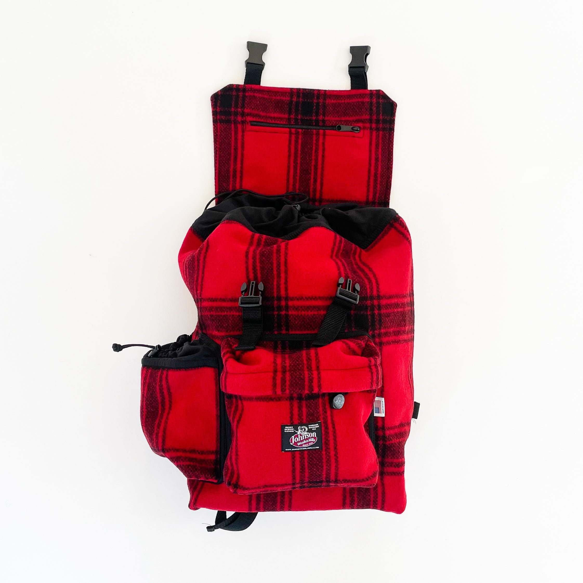 Bright Red Muted Plaid Day Pack - Lightweight Hiking Backpack for Outdoor Adventures, Travel & Daily Commute