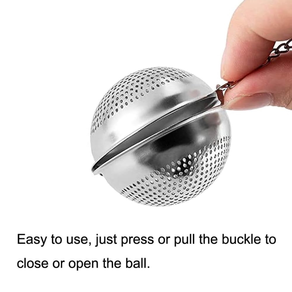 Premium 304 Stainless Steel Tea Infuser Ball - 2.1 Inch Food Grade Mesh Strainer for Loose Leaf Tea | Perfect for Brewing Herbal, Green, Black & Iced Tea at Home or Office