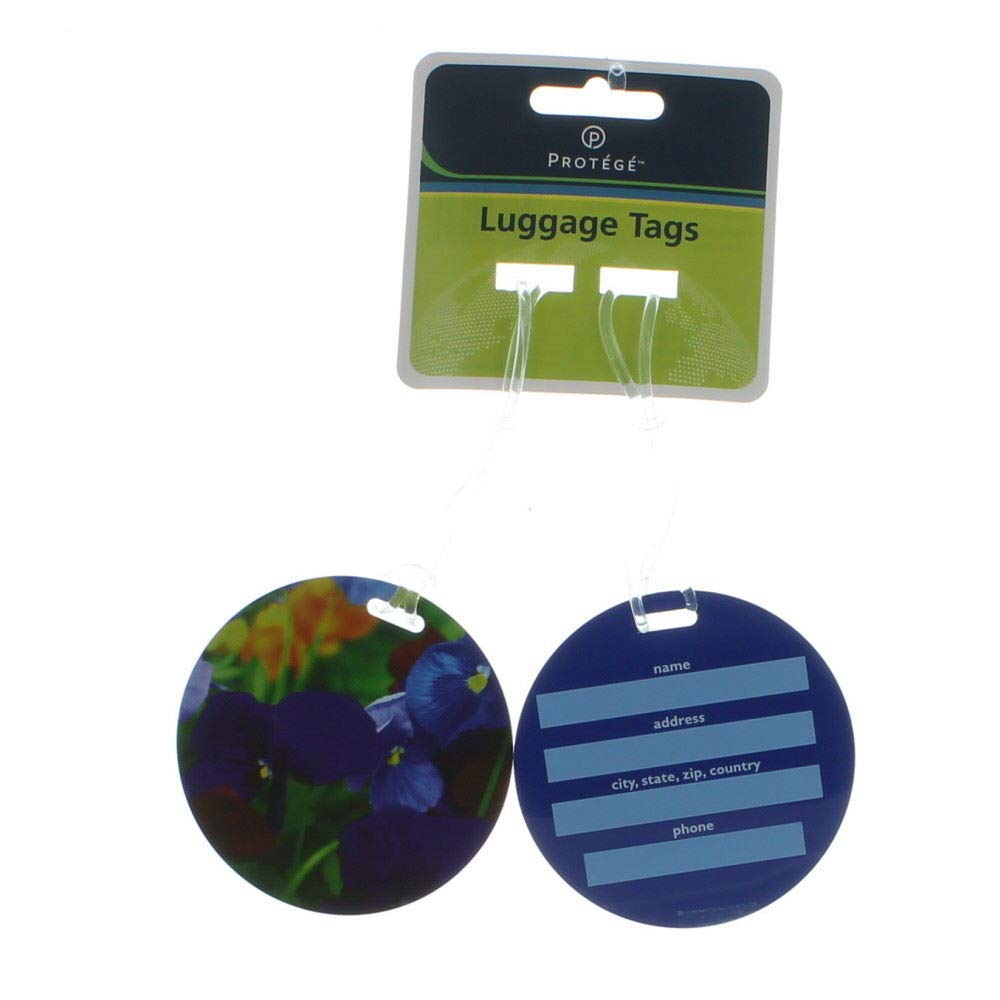 4-Piece Travel Luggage Tag Set - Durable Plastic Suitcase & Backpack ID Labels with Unique Designs - Perfect Gift for Frequent Flyers, Business Travelers & Vacationers