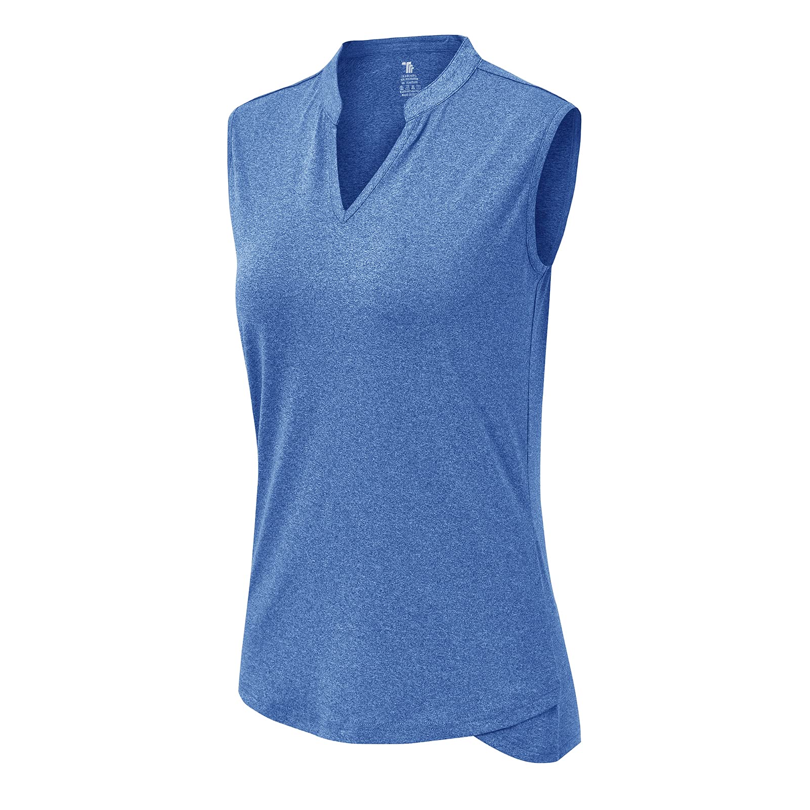 BASUDAM Women's Sleeveless Golf Polo Shirts - Breathable Quick Dry Athletic Top for Golf, Tennis & Running | V-Neck Collarless Design for Comfort & Style
