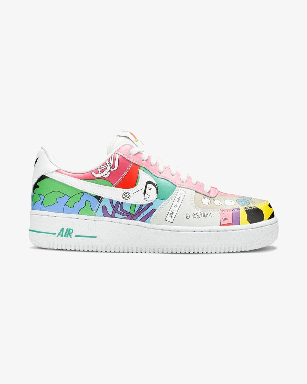 Nike x Ruohan Wang Air Force 1 Low Sneakers - Limited Edition White & Pink Women's Basketball Shoes for Casual Wear & Street Fashion