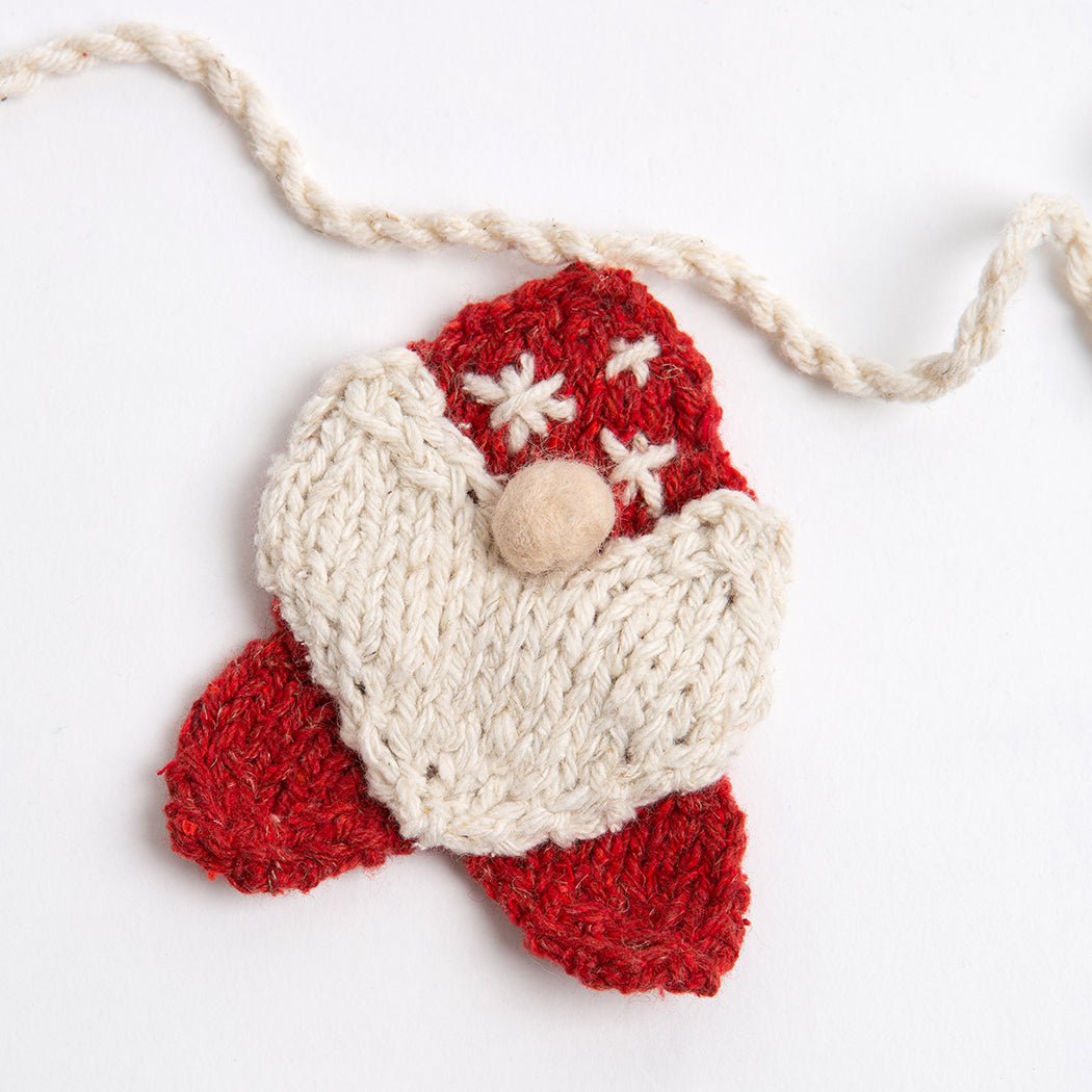 Festive Christmas Gonk Garland & DIY Paper Chain Knitting Kit - Holiday Home Decor for Tree, Mantel & Party Decoration