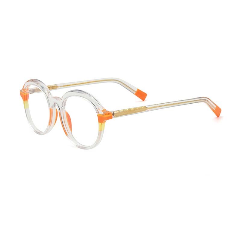 CCspace Unisex Full Rim Large Round TR90 Titanium Eyeglasses 53342 - Lightweight Durable Glasses for Work, Reading & Everyday Use