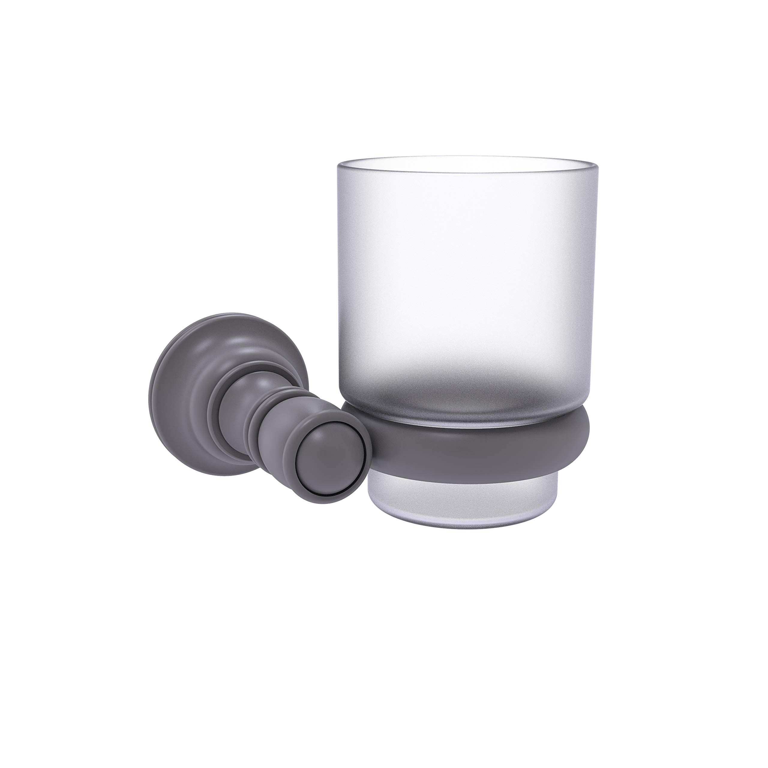 Allied Brass Carolina Collection Wall Mounted Tumbler Toothbrush Holder in Matte Gray - Stylish Bathroom Organizer for Modern Homes