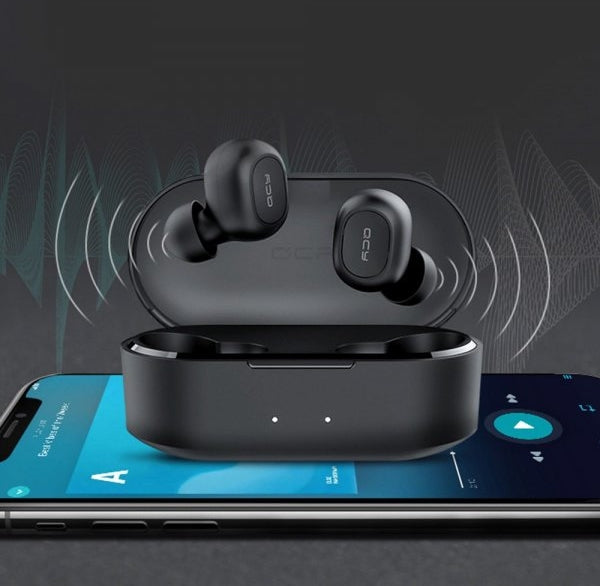 Wireless Bluetooth Earbuds with Charging Case - Black | Noise Cancelling, Stereo Sound, Long Battery Life for Running, Gym, Workout & Travel