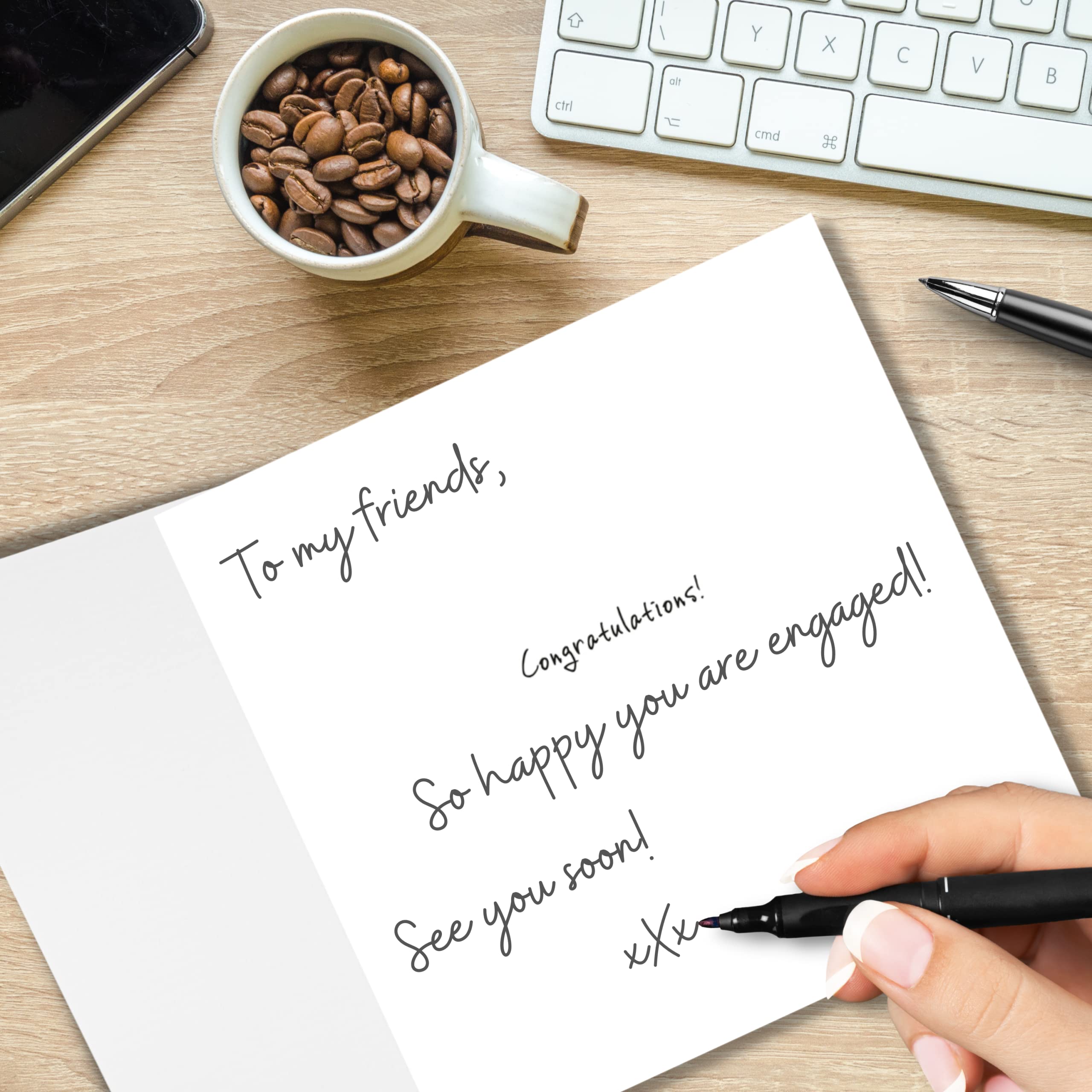 Engagement Greeting Cards - Elegant Congratulations Cards for Couples | Perfect for Engagement Parties, Bridal Showers & Wedding Celebrations