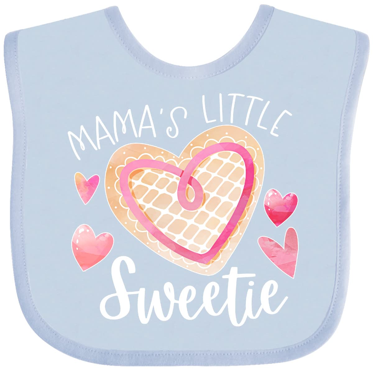 Inktastic Mama's Little Sweetie Pink Heart Cookie Baby Bib - Soft & Absorbent Drool Bib for Infants & Toddlers - Perfect for Feeding, Teething & Messy Playtime