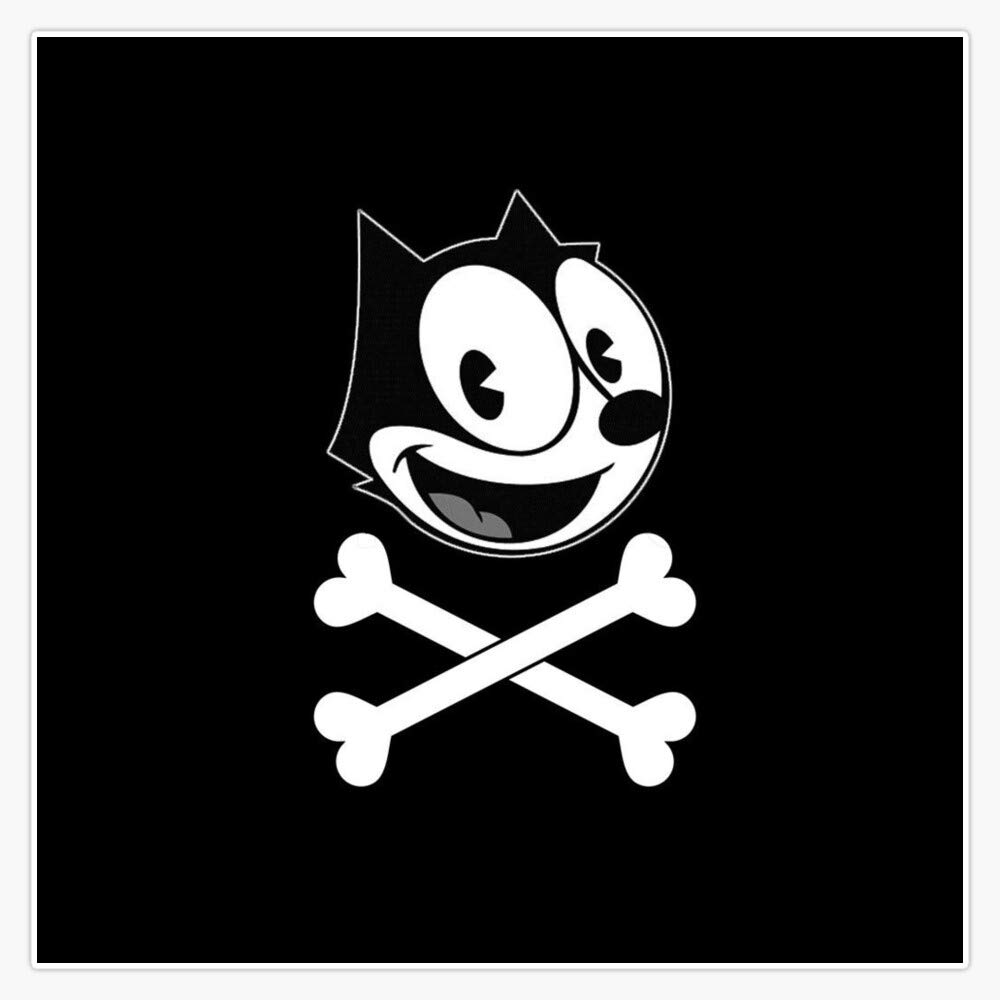 Leyland Designs Felix The Cat Skull Vinyl Sticker - Durable 5