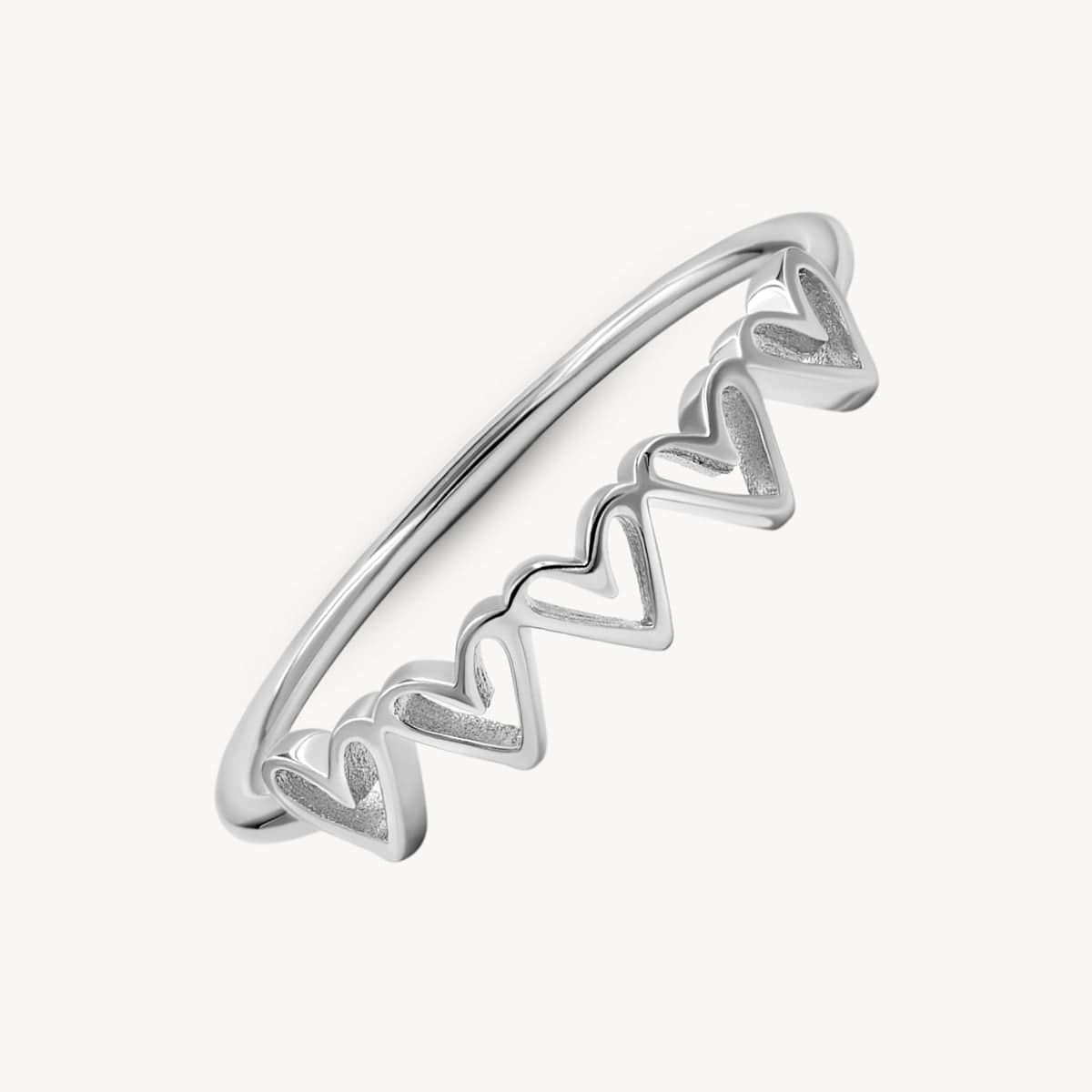 Five Hearts Ring - Elegant Stackable Rings for Women, Perfect for Valentine's Day Gifts & Anniversary Jewelry | Ideal for Romantic Dates, Proposals, and Special Occasions