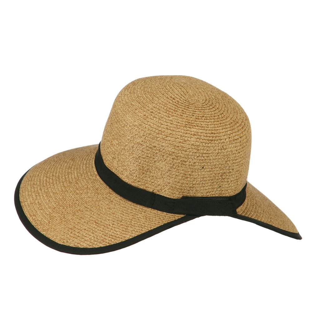 Jeanne Simmons UPF 50+ Sun Protection Gardening Hat with Ribbon Trim - Black for Women | Wide Brim Sun Hat for Outdoor Activities, Beach, Hiking & Yard Work