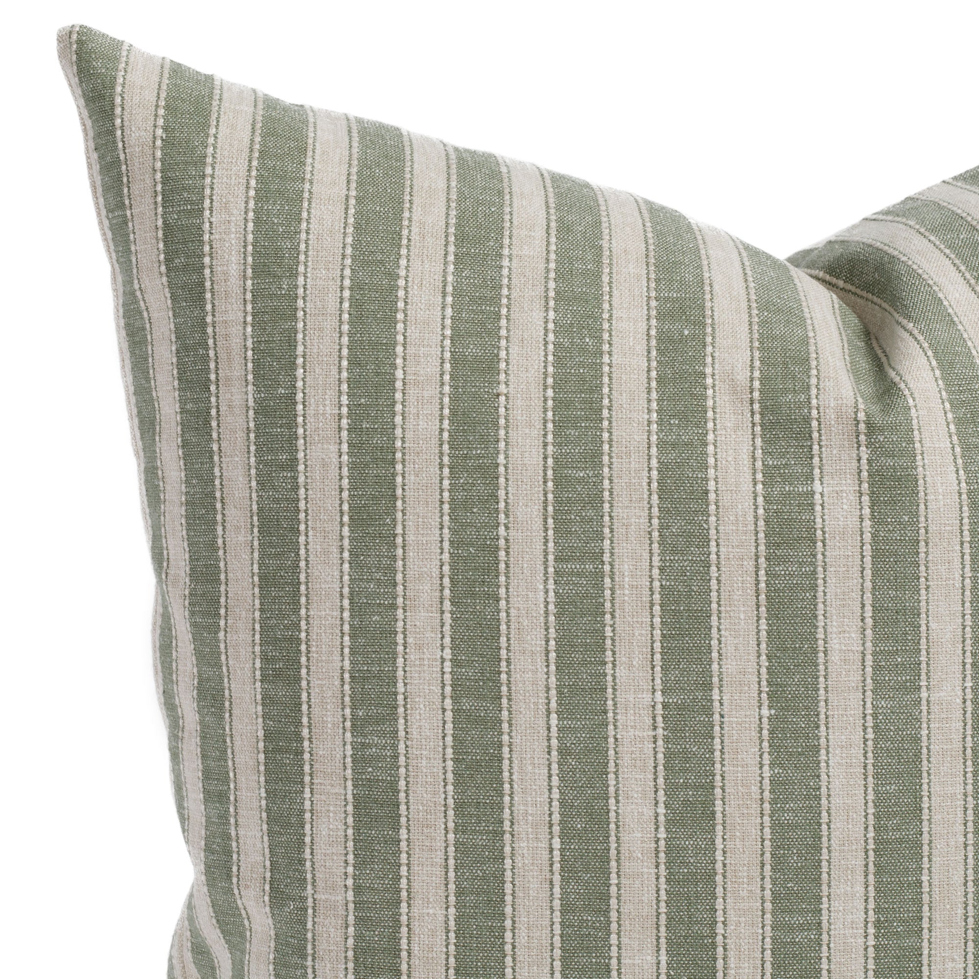 Millcroft Stripe 20x20 Decorative Throw Pillow Cover - Soft Cotton Pine Green Cushion for Sofa, Bed & Home Decor