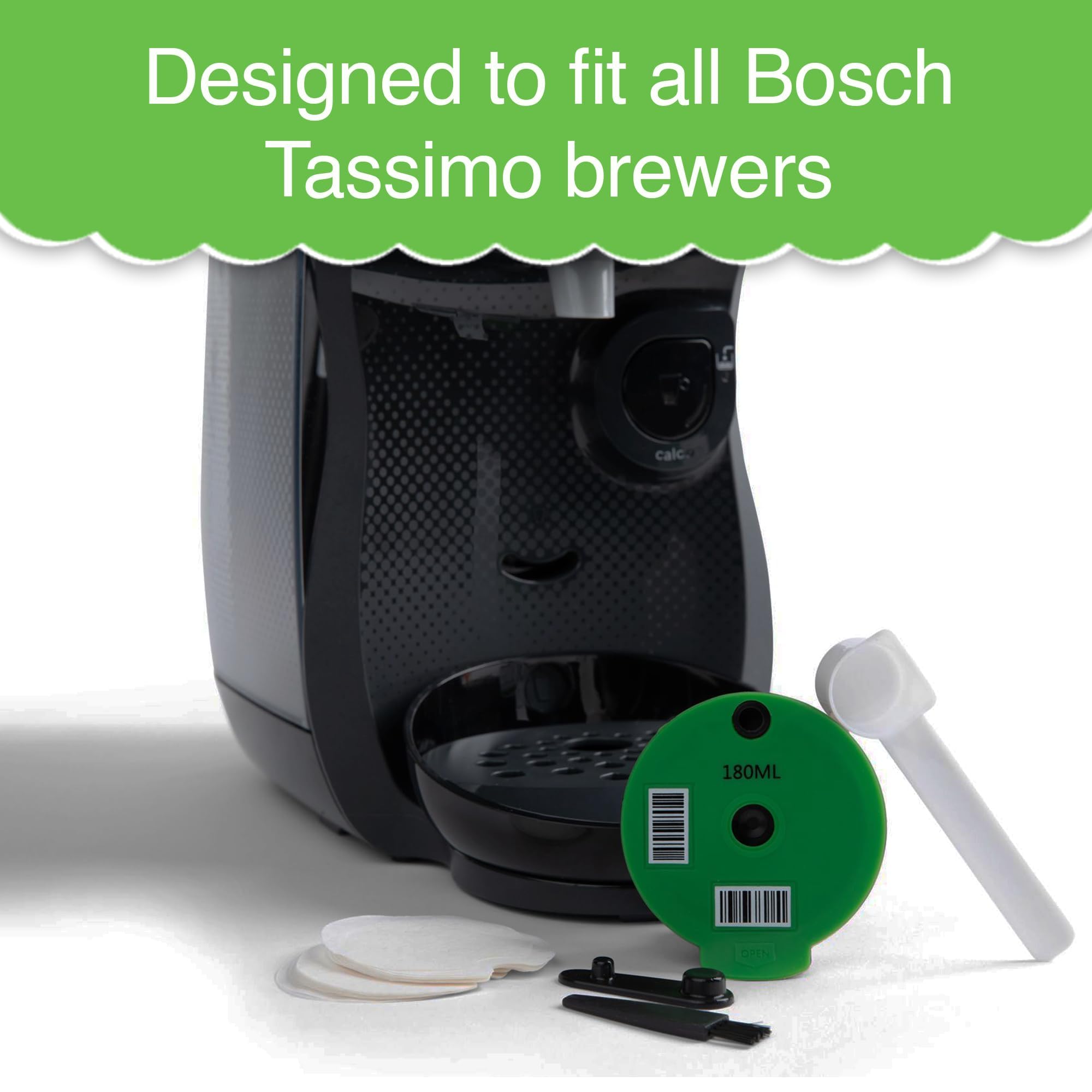 My-Cap Reusable Coffee Capsule Disc with Silicone Lid - Compatible with Bosch Tassimo Brewer - Eco-Friendly Coffee Pod Filter Set - DIY Refillable Capsules for Fresh Brews at Home or Office