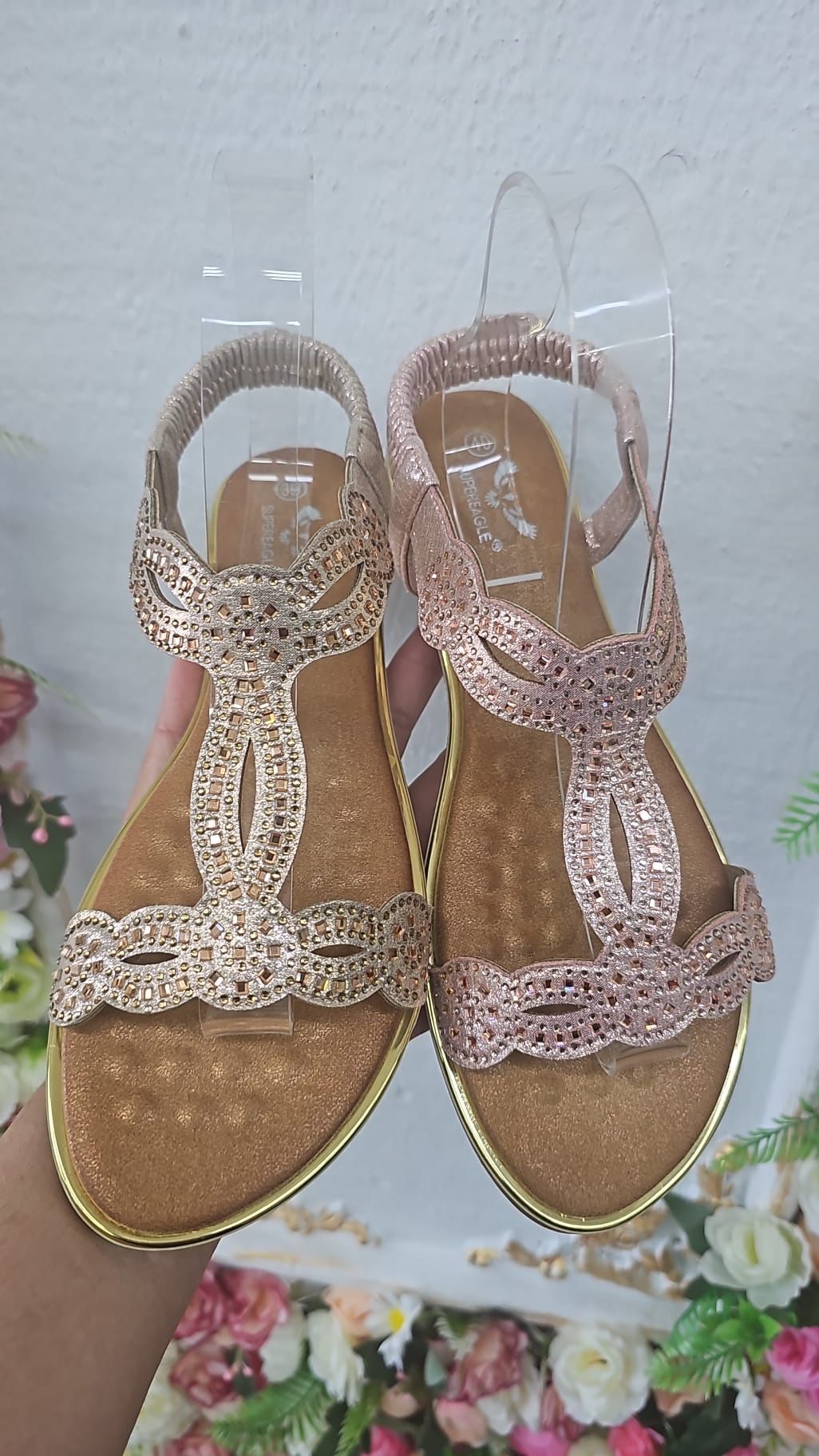 Jennifer Women's Gold Gladiator Sandals - Comfortable Strappy Flat Summer Beach Sandals for Walking, Travel, and Casual Outings