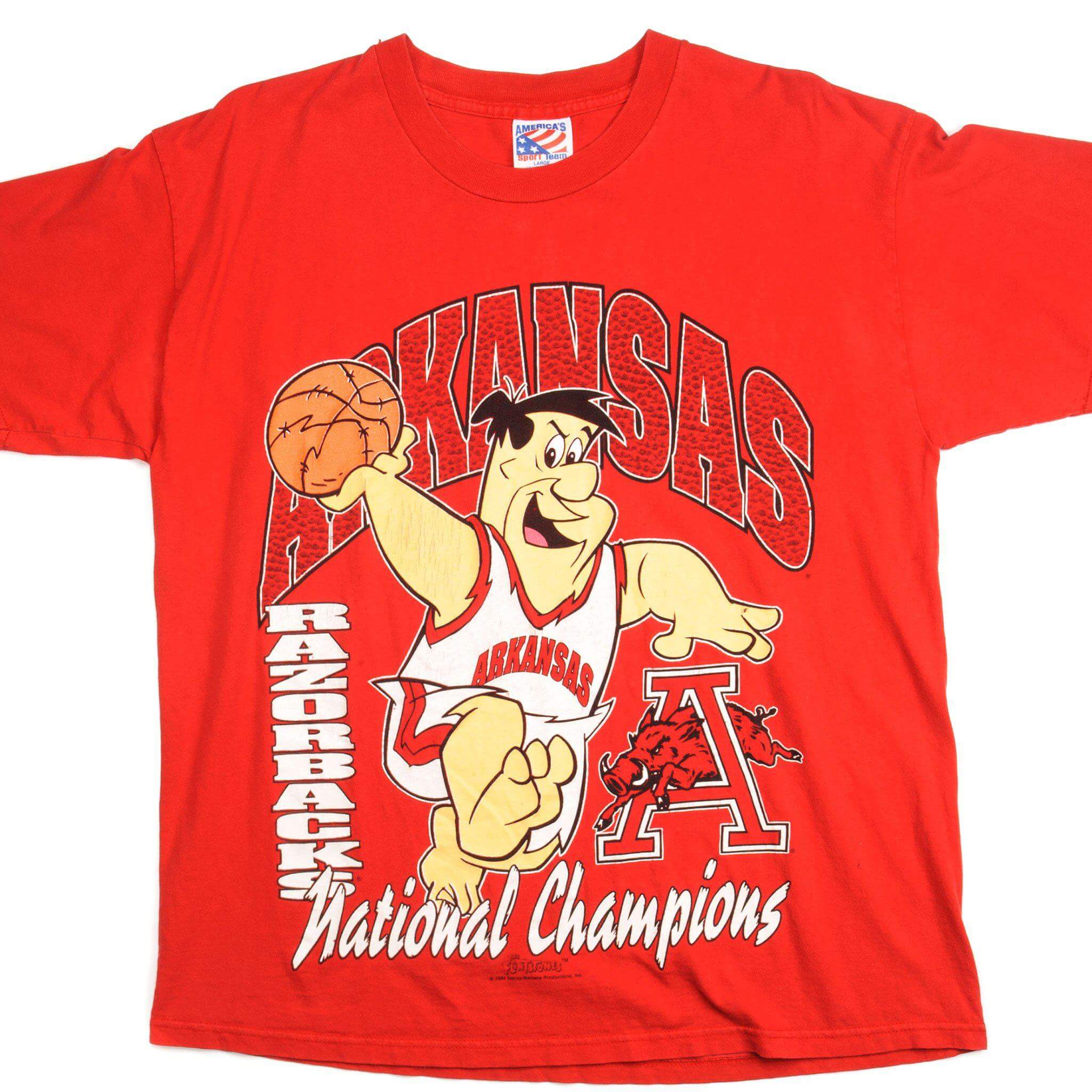 Vintage 1994 Arkansas Razorbacks Basketball Team Tee Shirt - Size Large, Made in USA - Perfect for Game Day, Retro Fashion & Sports Fans