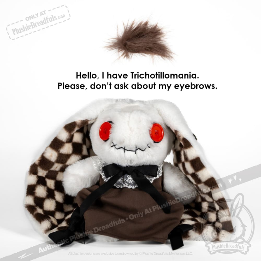 Plushie Dreadfuls Trichotillomania Rabbit - Soft Stuffed Animal Toy for Anxiety Relief & Mental Health Support | Perfect for Therapy, Comfort, and Emotional Healing