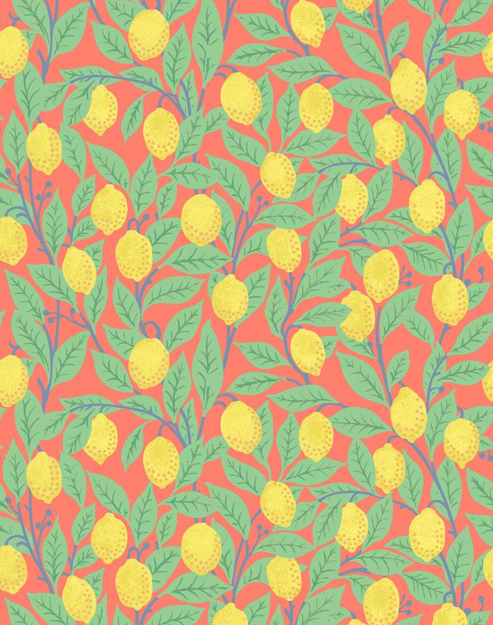 Lemons Wallpaper by Nathan Turner - Watermelon Print - Perfect for Kitchen, Bathroom & Nursery Decor