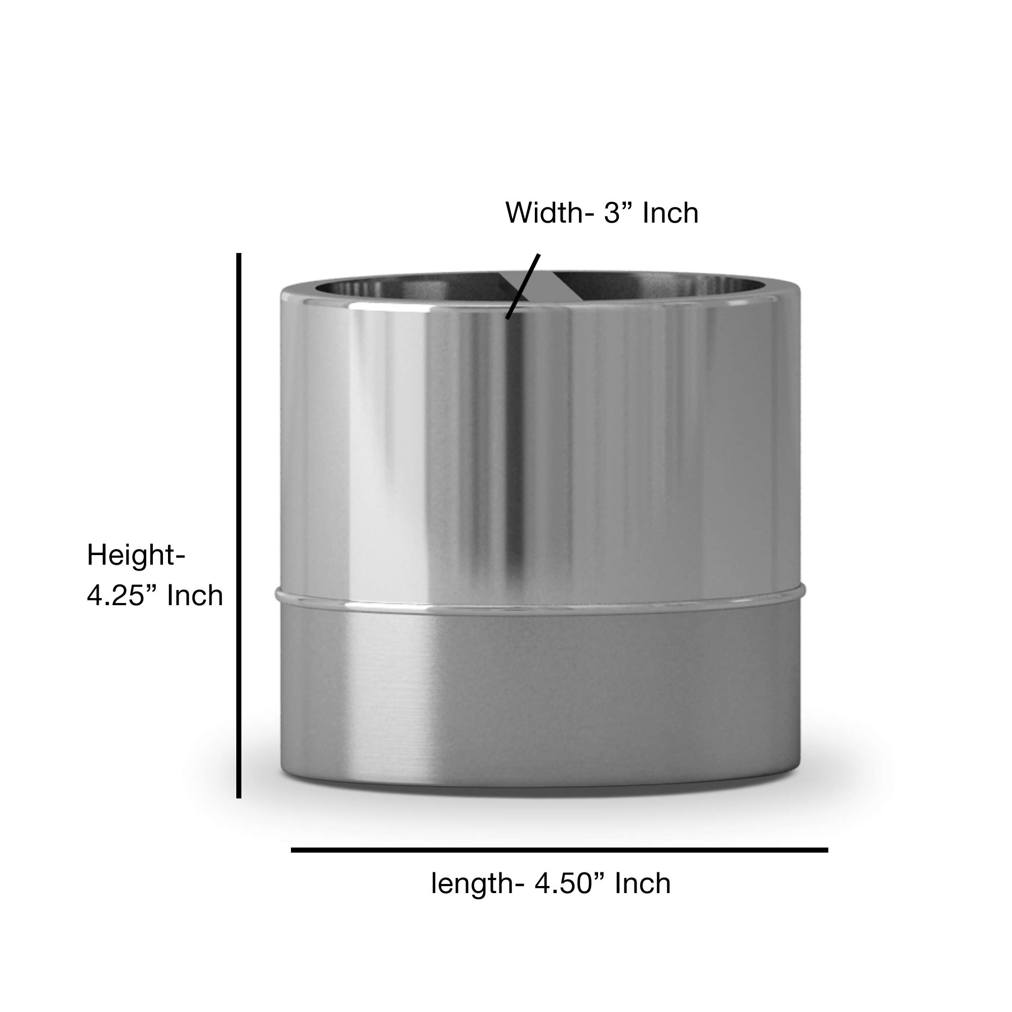 Nu Steel Parkston Two-Tone Stainless Steel Bathroom Organizer - Rustproof Electric Toothbrush, Razor & Makeup Brush Holder for Vanity Countertops | Perfect for Bathroom Storage & Modern Home Decor