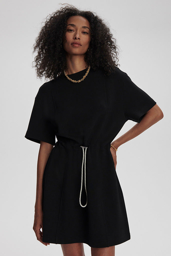 Varley Maple 2.0 Dress for Women - Black Flowy Midi Dress | Perfect for Casual Wear, Office Outfits & Summer Vacation