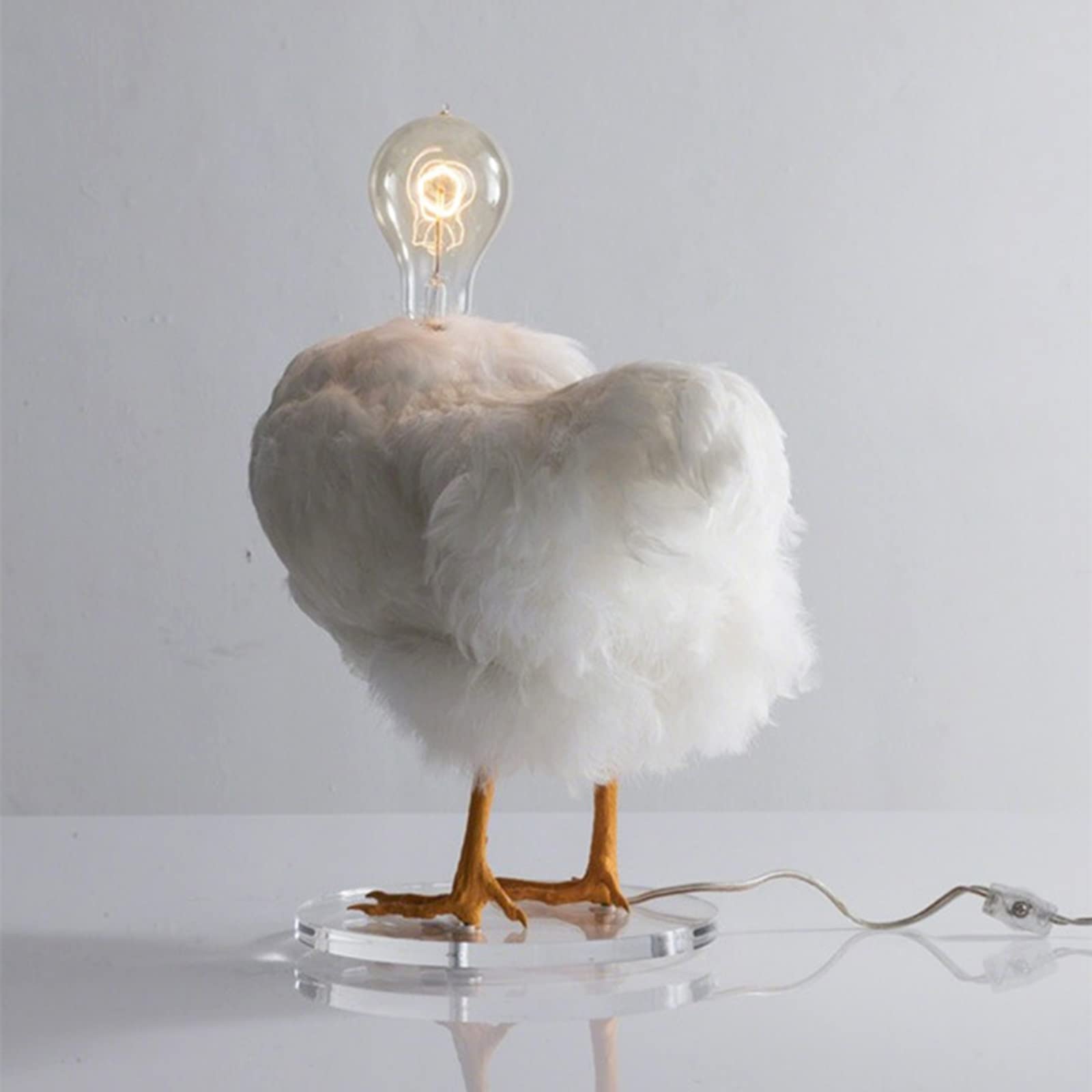 Funny Chicken Egg Lamp USB Night Light - Resin Desktop Sculpture, Easter Hen Laying Eggs Decor for Home, Bedroom & Living Room | Perfect Holiday Gift & Cozy Nighttime Reading Light