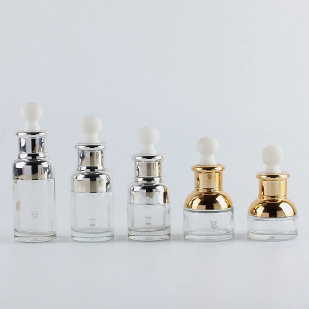 FOMIYES 5-Pack Clear Glass Dropper Bottles - Leakproof Essential Oil Containers with Eye Droppers for Travel & DIY - Perfect for Aromatherapy, CBD Oil & Liquid Storage