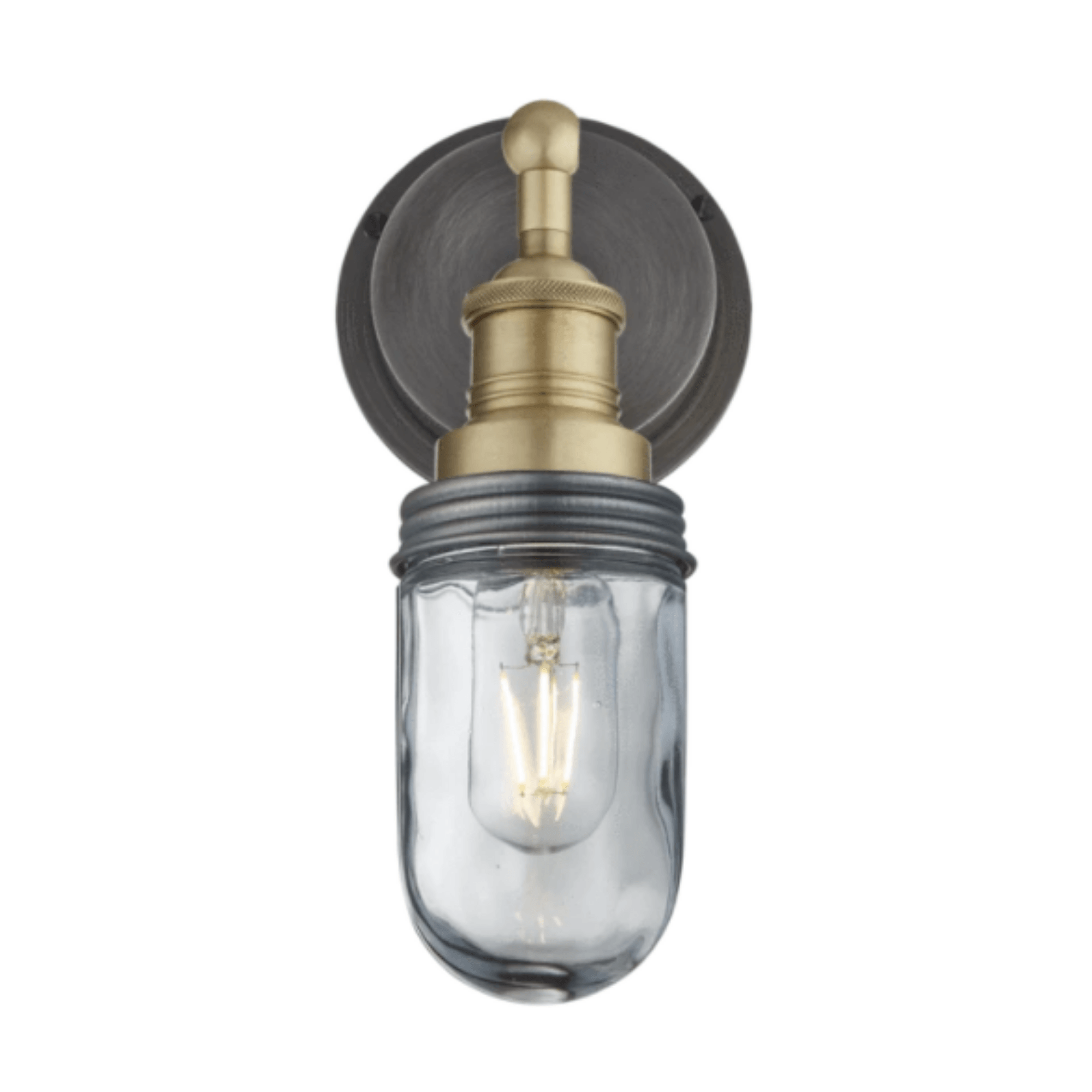 Brooklyn Outdoor IP65 Wall Light in Pewter, Copper & Brass - Weatherproof Exterior Lighting for Patio, Garden & Porch