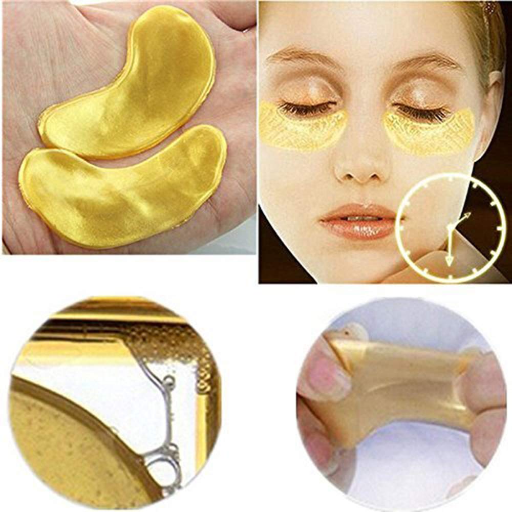 50 Pairs 24K Gold Eye Mask with Collagen & Crystal Gel - Anti-Aging, Moisturizing, Reduces Dark Circles, Puffiness & Wrinkles - Natural Eye Pads for Spa, Night Care & Travel Skincare Routine