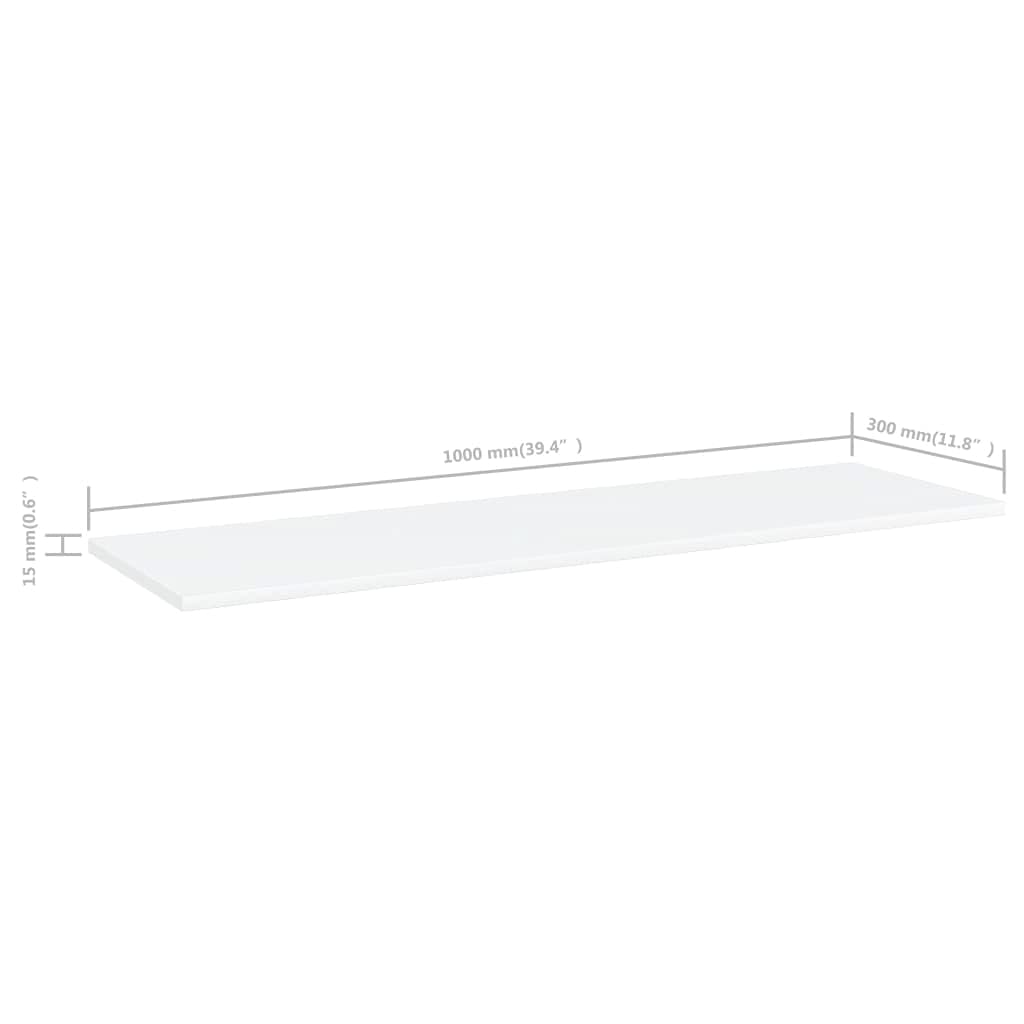 8-Pack White Bookshelf Boards - 39.4