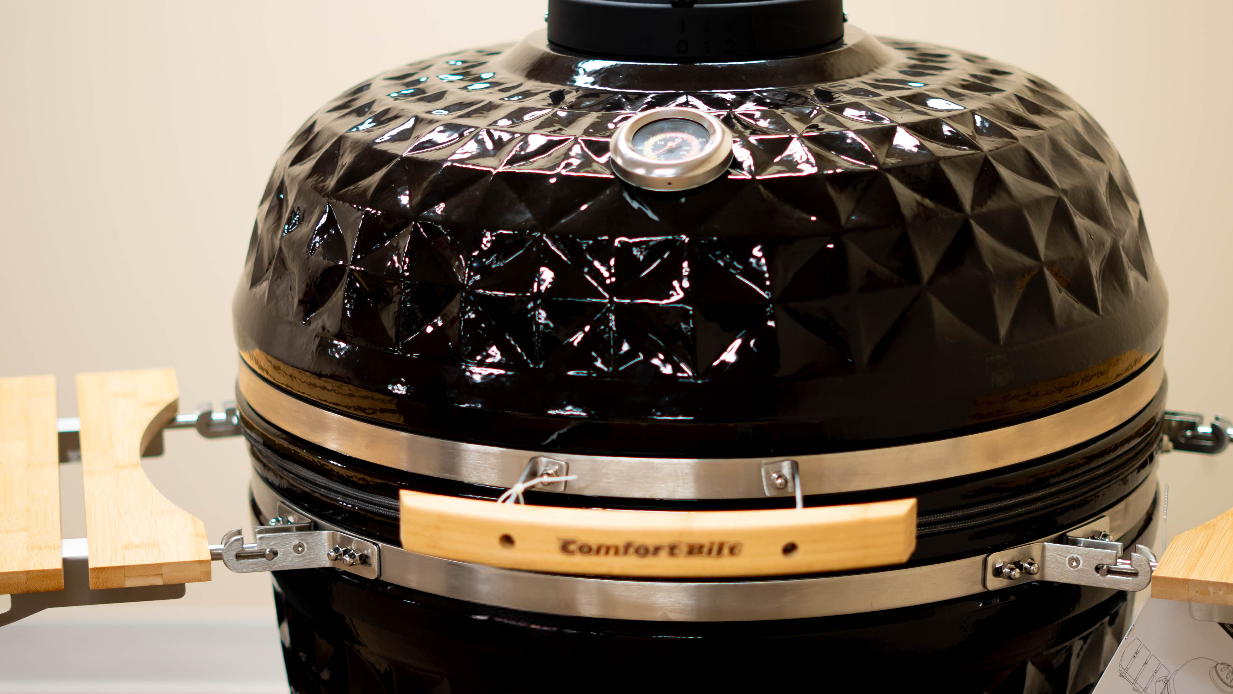 Comfortbilt Kamado Grill - 26 Inch Ceramic Charcoal Grill with Black Diamond Pattern | Perfect for Backyard BBQs, Outdoor Cooking & Grilling Parties