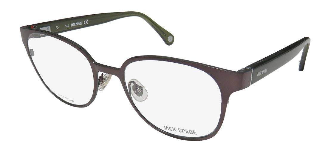 Jack Spade Bowman Women's Round Full-Rim Eyeglass Frame with Spring Hinges - Lightweight & Stylish for Work, Reading & Everyday Wear