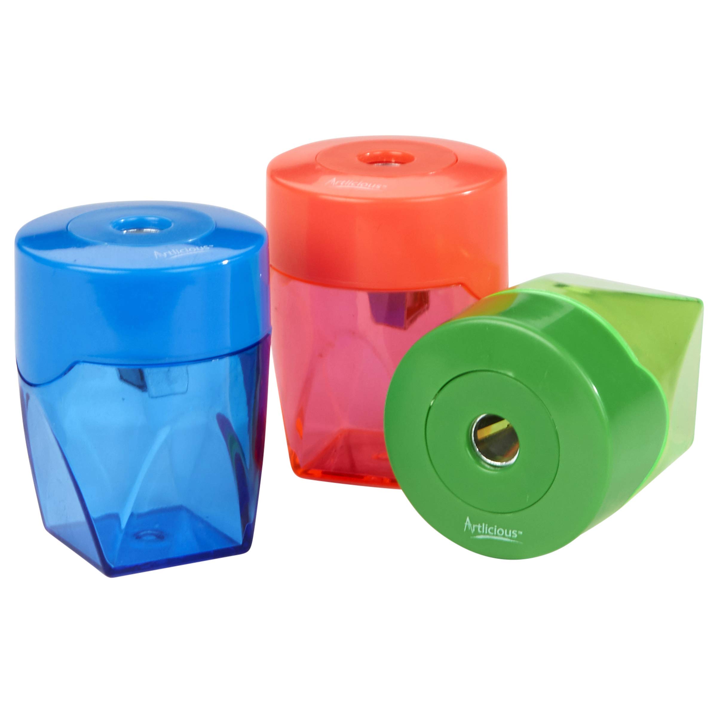 3-Pack Colorful Metal Pencil Sharpeners - Compact & Durable for Colored Pencils, Watercolor Pencils & School Supplies - Perfect for Artists, Students & Office Use