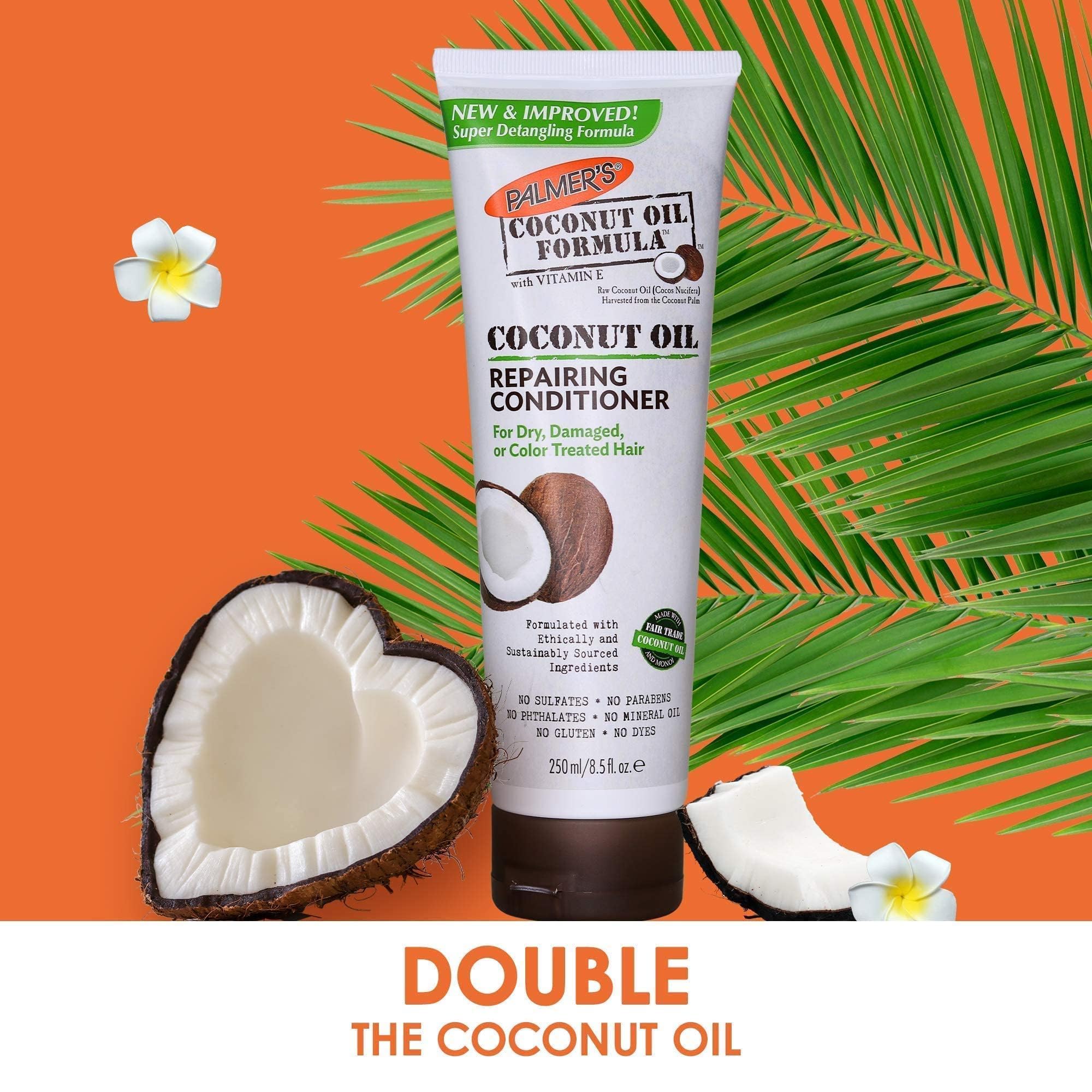 Palmers Coconut Oil & Vitamin E Deep Repairing Hair Conditioner for Dry, Damaged Hair - 8.5 Oz (2 Pack) | Hydrating Moisturizer for Curly, Natural, Color-Treated Hair | Salon Quality Hair Care Treatment