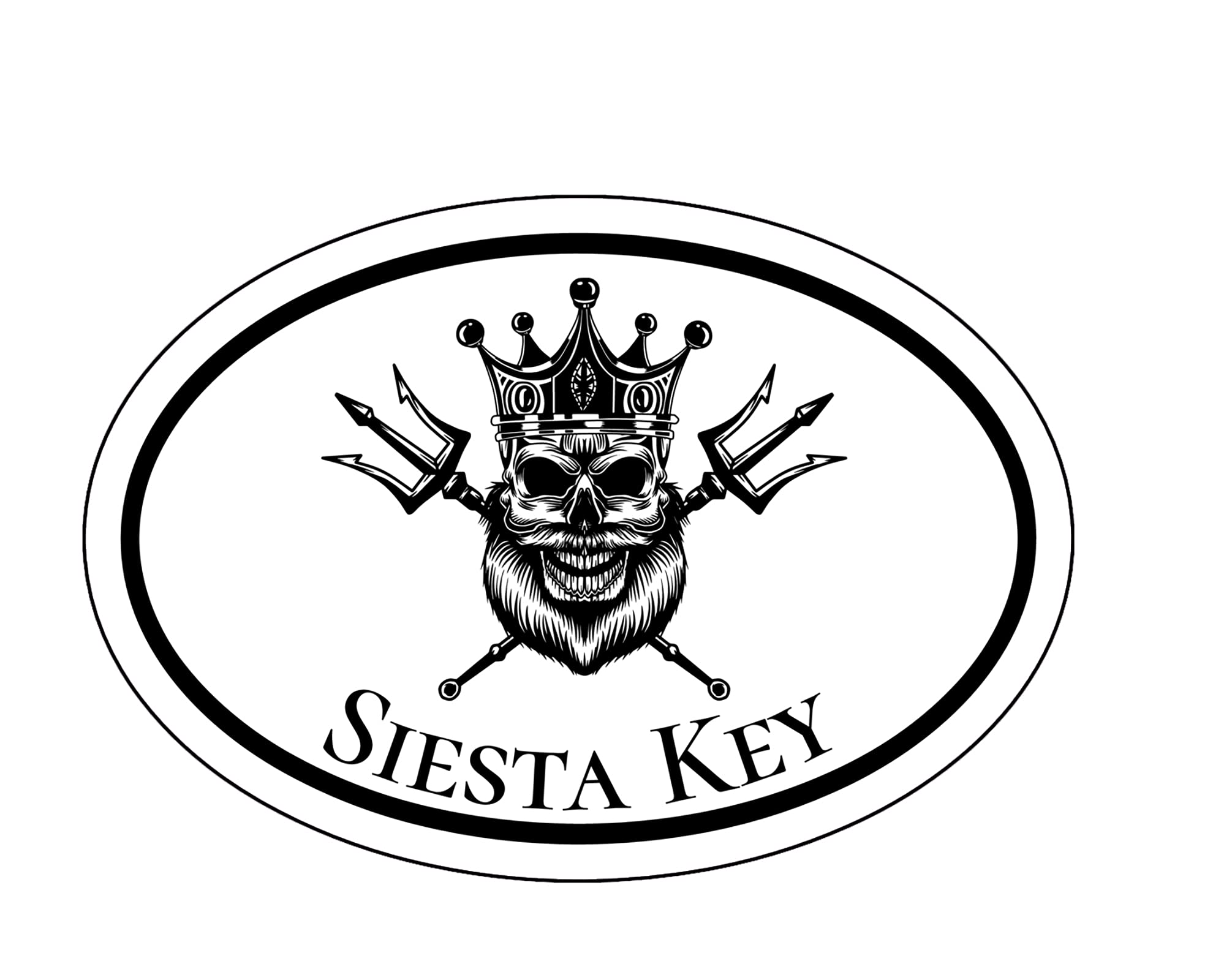 WickedGoodz Sea King Siesta Key Vinyl Decal - Durable Florida Bumper Sticker for Laptops, Tumblers, Windows, Cars, Trucks & Walls - Perfect for Beach Lovers & Coastal Decor