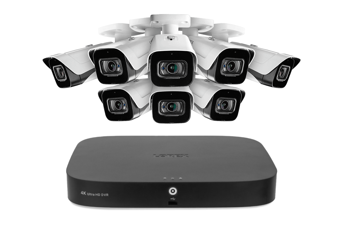 Lorex 4K 8-Channel 2TB Wired DVR Security System with Outdoor Audio Surveillance Cameras - Home & Business Security Monitoring Solution