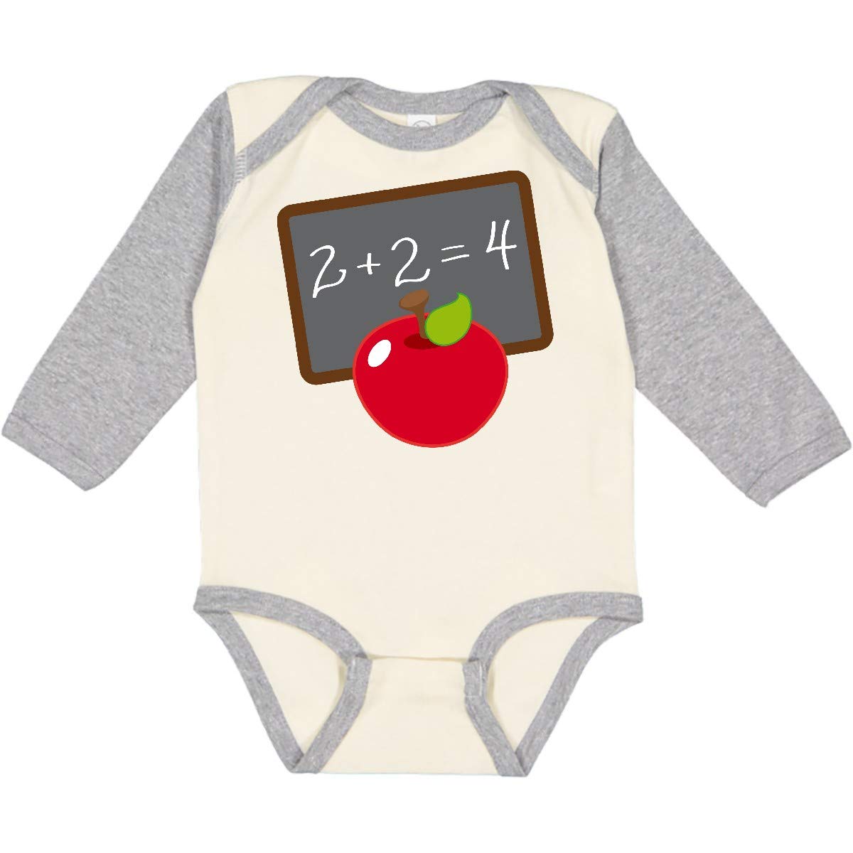 Inktastic Chalkboard and Apple School Long Sleeve Baby Bodysuit - Perfect for School Events, Teacher Appreciation & Back-to-School Photos