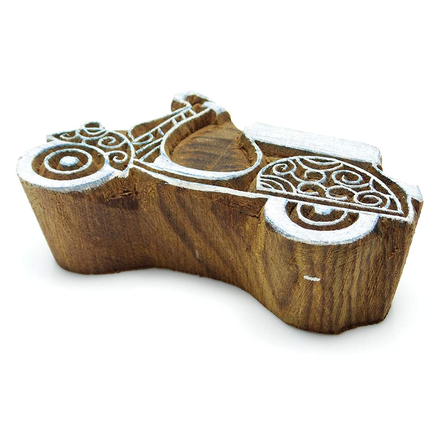 Hand Carved Wooden Scooter Decorative Printing Blocks - Indian Stamps for DIY Crafts, Scrapbooking & Home Decor
