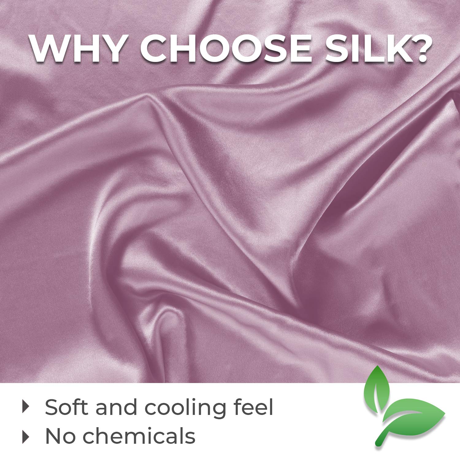 Mellanni 100% Pure Silk Pillowcase King Size - Hypoallergenic & Breathable Silk Pillow Cover for Hair & Skin Care - Wrinkle Prevention - Naturally Cooling with Hidden Zipper - Easy Care (King, Lilac) - Perfect for Beauty Sleep, Hot Sleepers & Sensitive Skin