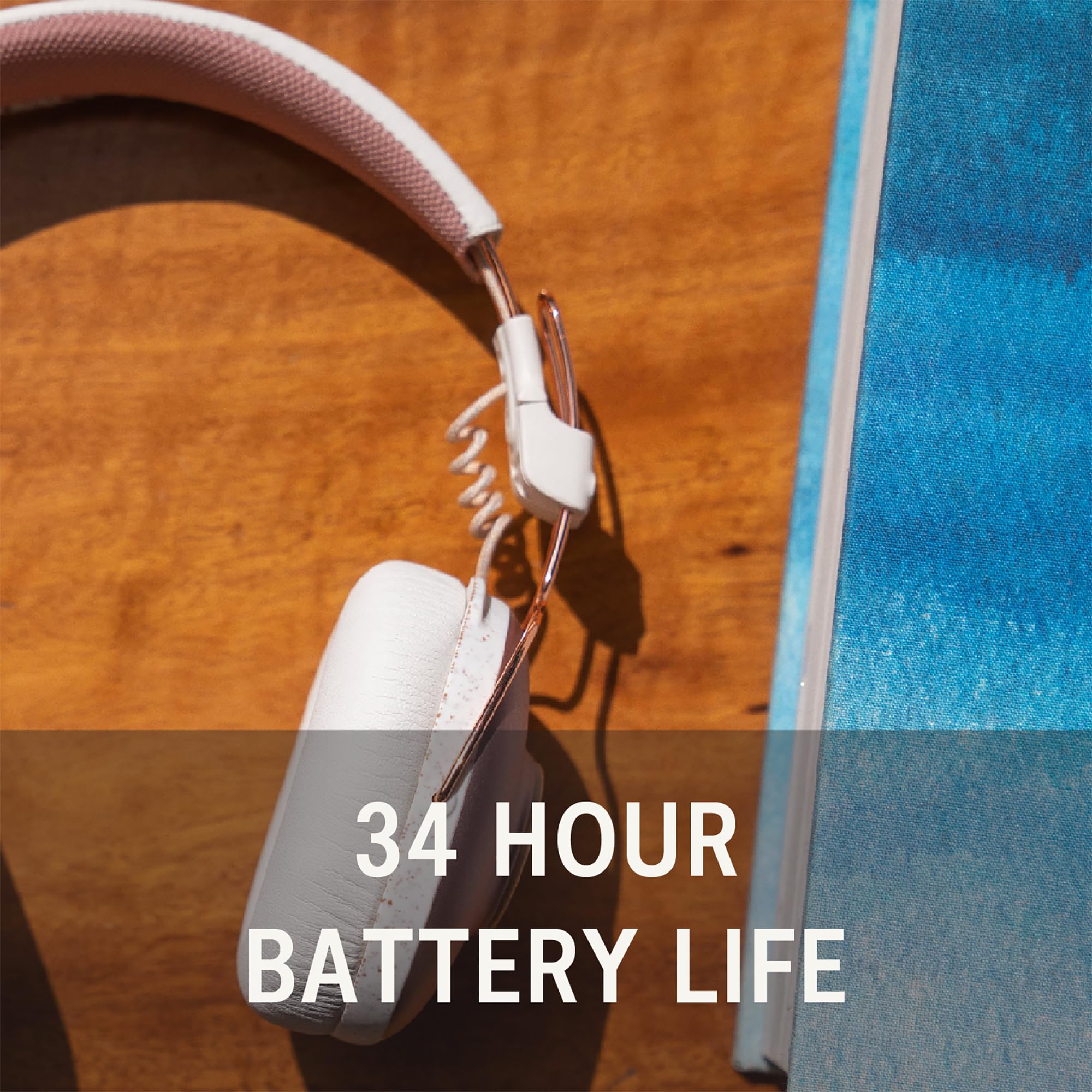 House of Marley Positive Vibration Over-Ear Wireless Bluetooth Headphones - 34 Hours Playtime, Built-in Mic, Noise Isolation, Eco-Friendly Materials (Copper) - Perfect for Travel, Workouts & Home Listening