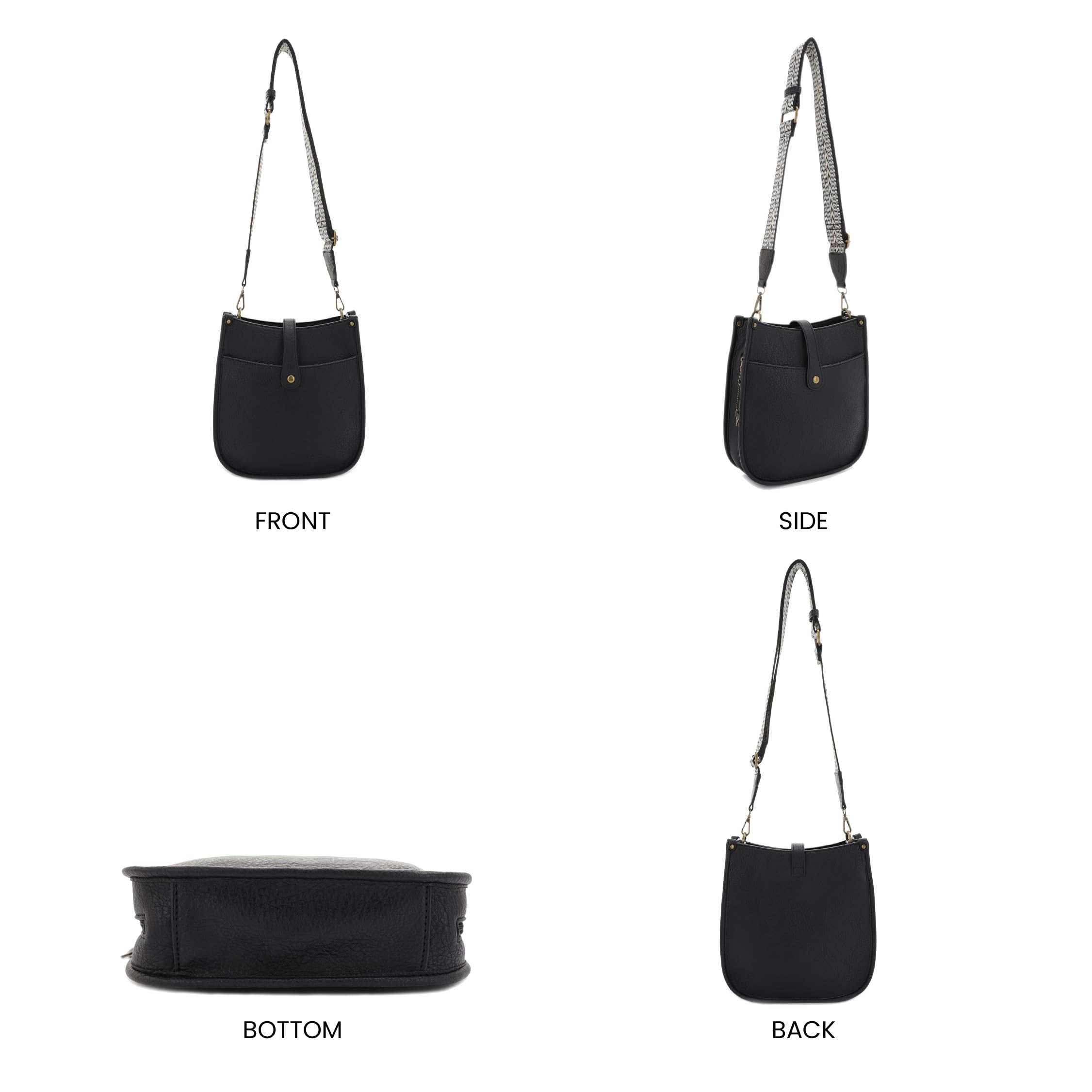 JESSIE & JAMES Chelsea Concealed Carry Crossbody Bag - Secure Lock & Key Hobo Purse with Adjustable Wide Webbing Shoulder Strap | Perfect for Travel, Shopping & Everyday Use