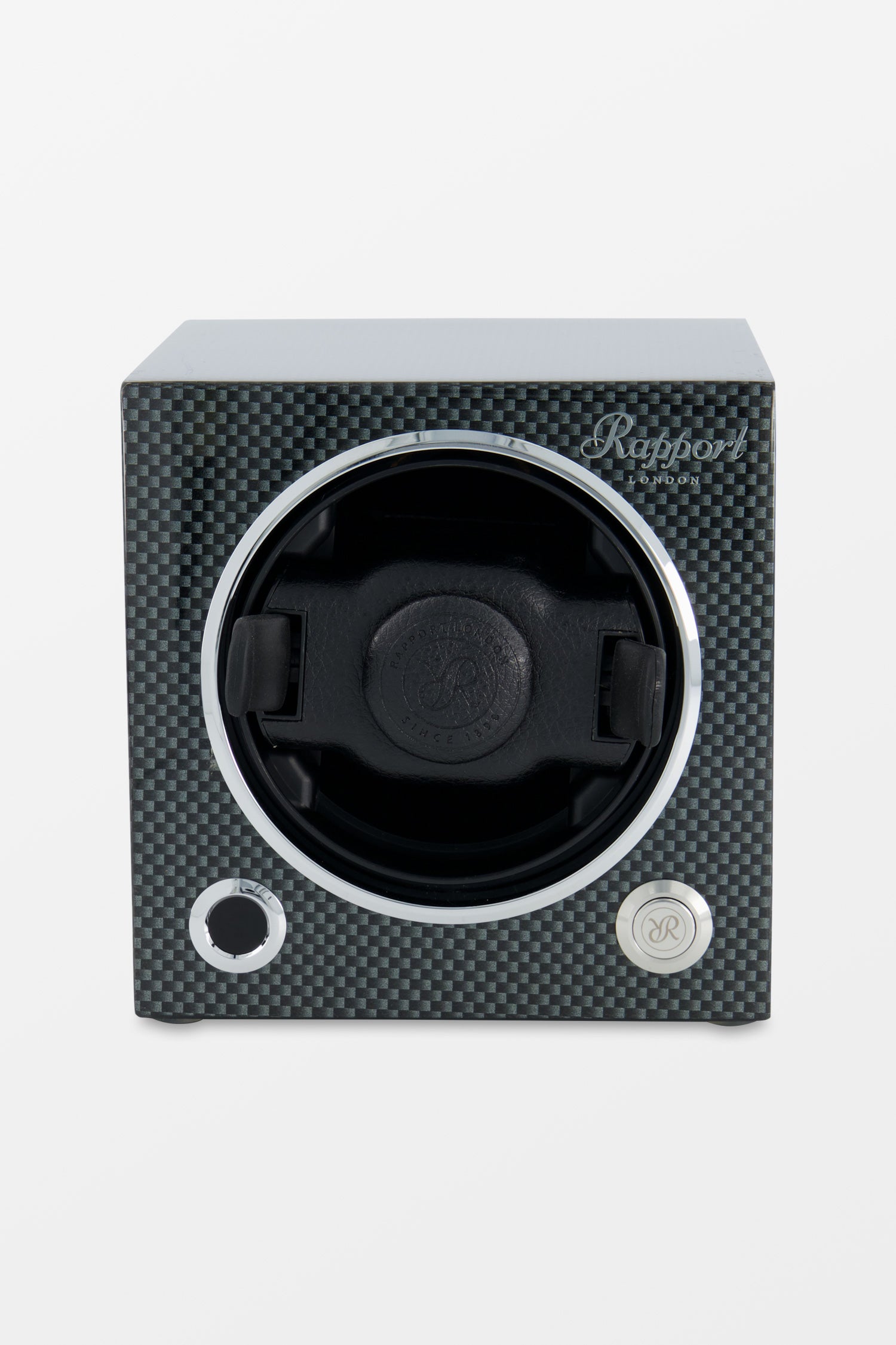 Premium Carbon Fiber Watch Winder for Automatic Watches - Single Watch Display Case with Quiet Motor - Perfect for Home, Office & Travel Storage