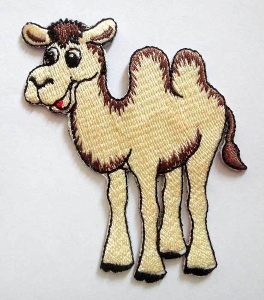 Cute Pretty Camel Embroidered Iron On Patch for DIY Clothing, Hats & Bags - Perfect for Customizing Jackets, Backpacks and Denim